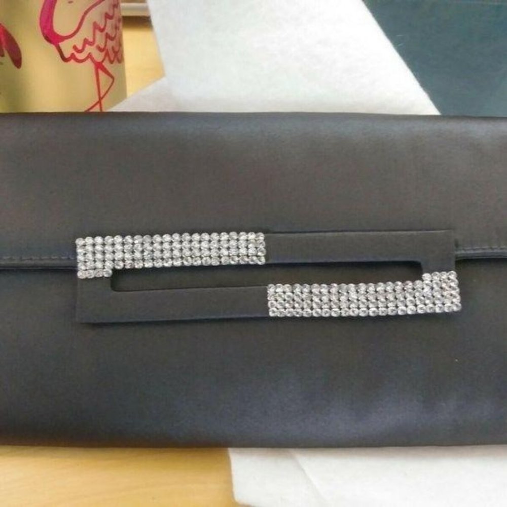 Satin Clutch Crossbody Gray Crystal‎ Bloomingdales